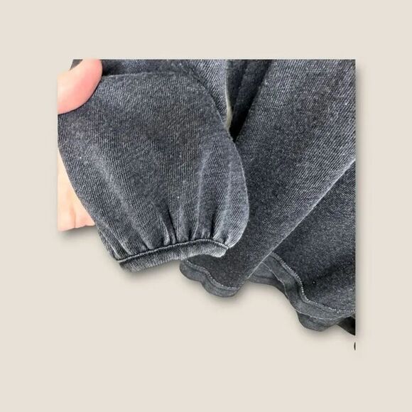 Free People Acadia Washed Black Long Sleeve Henley Top Size XS - Picture 8 of 10